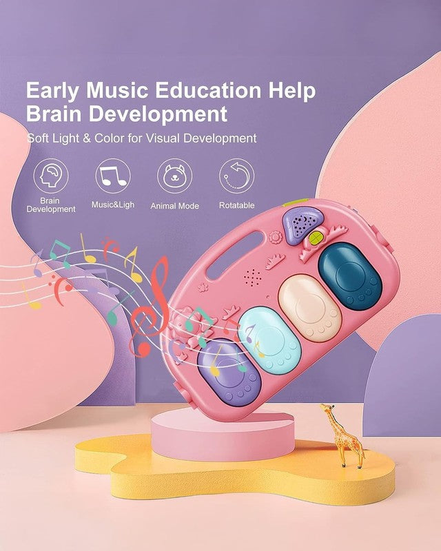 Baby Play Mat Gym w/ Piano Music Lights 5 Toys Tummy Time Pink2