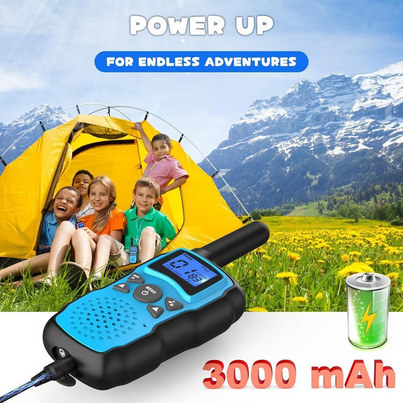 Kids Walkie Talkies 3 Pack Rechargeable Toy Radios Long Range w/ Flashlight 4 101