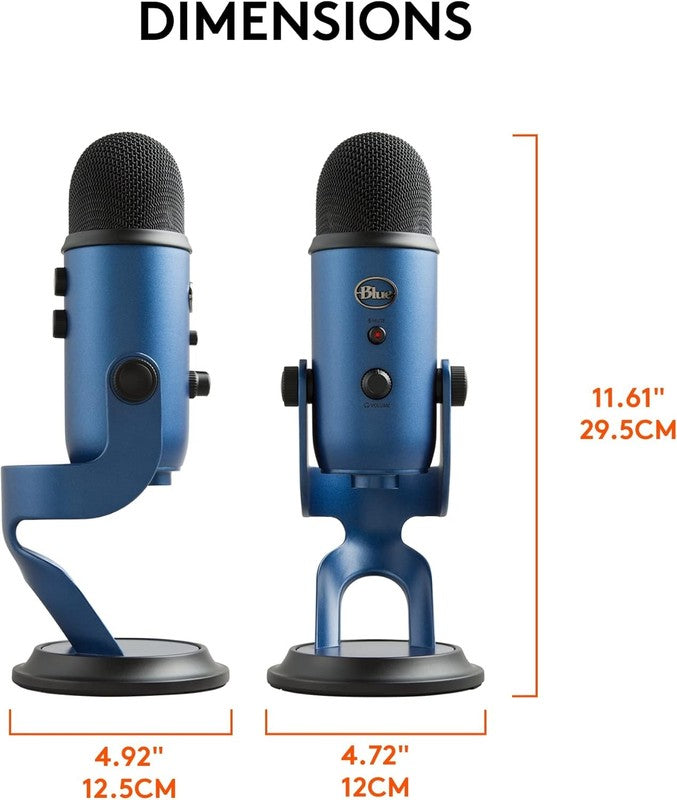 Yeti USB Microphone for Gaming Streaming Podcast YouTube Discord PC Midnight9