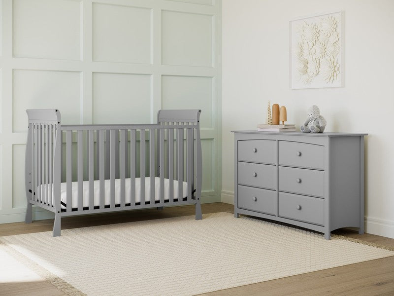 Maxwell 3-In-1 Convertible Baby Crib, Pebble Gray6