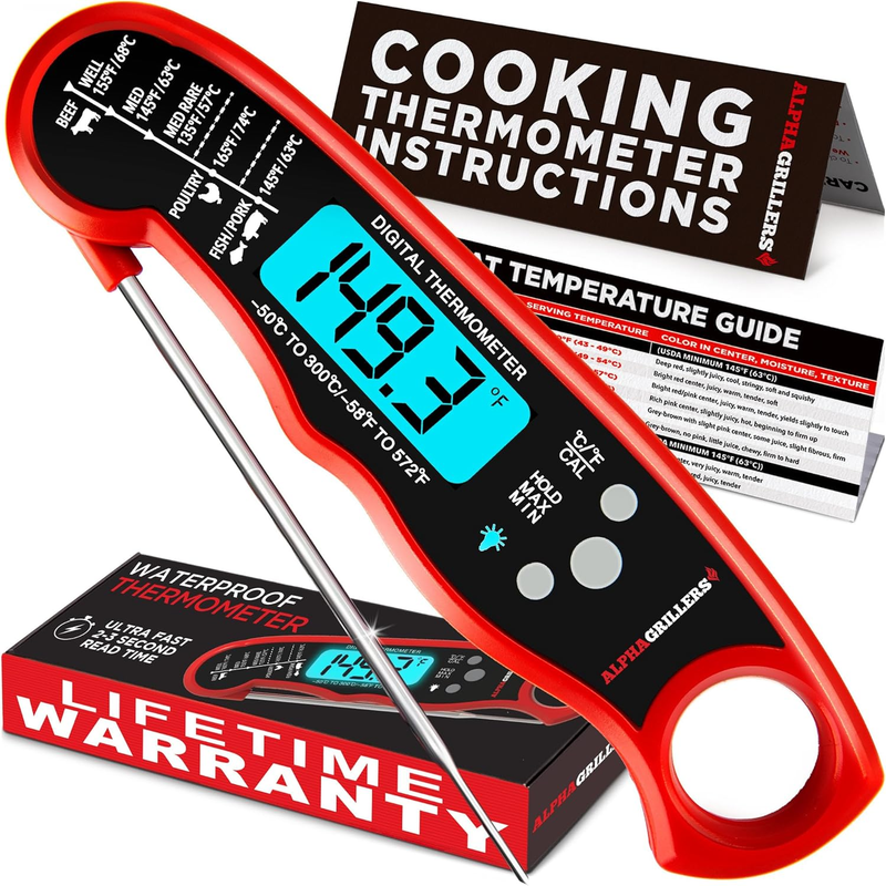 Meat Thermometer Digital   Instant Read Food Thermometer for Cooking and Grillin9