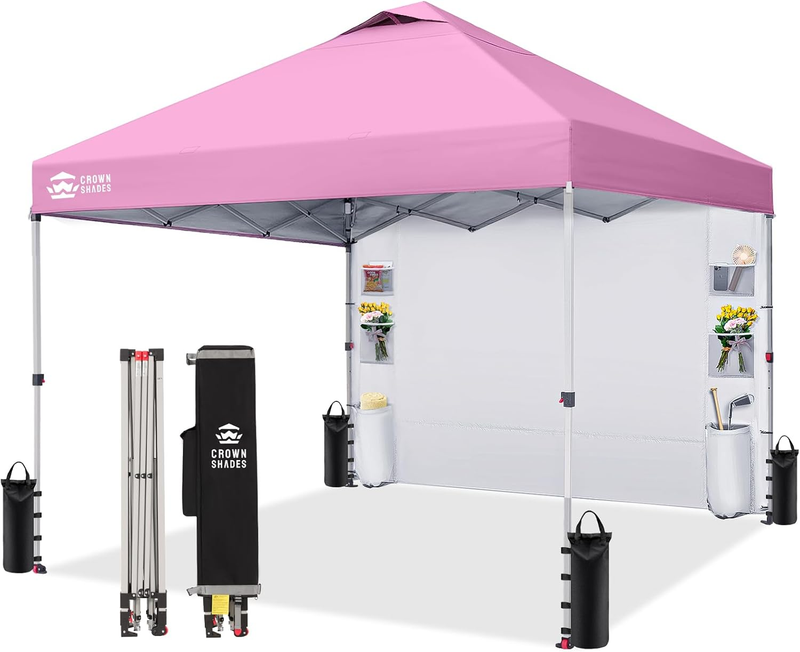 Crown Shades 10x10 Outdoor Pop Up Canopy Tent Easy Setup Sun Shelter Pink11
