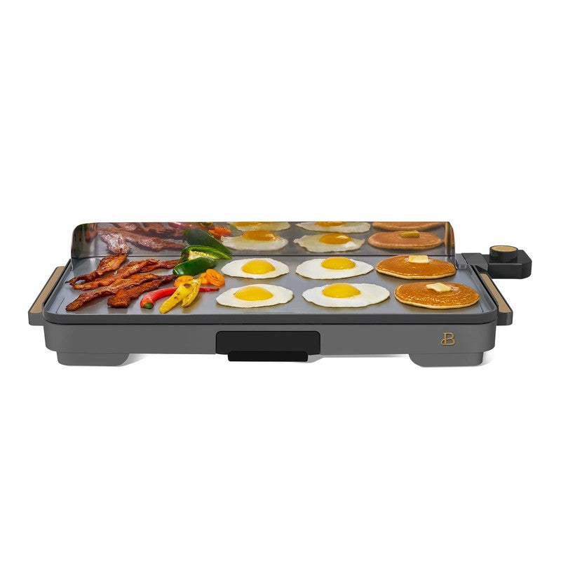 XL Electric Griddle 12"x22" Non-Stick Oyster Grey by Drew Barrymore7