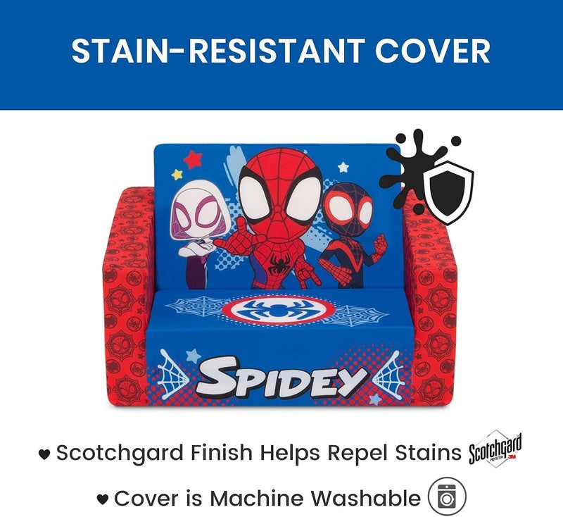 Spidey & His Amazing Friends Cozee Flip-Out Kids Chair Lounger 2-in-15
