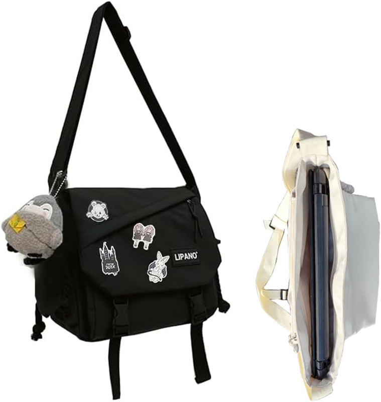 Aesthetic Crossbody Bag Cute Pins Nylon Messenger Japanese Kawaii Shoulder Bag10