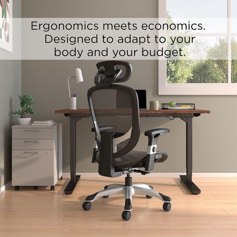 Hyken Ergonomic Task Chair with Lumbar Support & Mesh, Charcoal Gray3