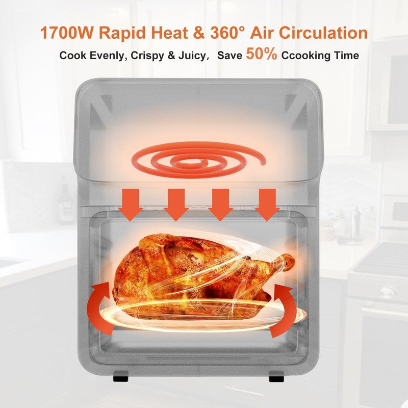 Air Fryer 12QT Convection Oven with 10-In-1 Multi Function, Visible Window and T5