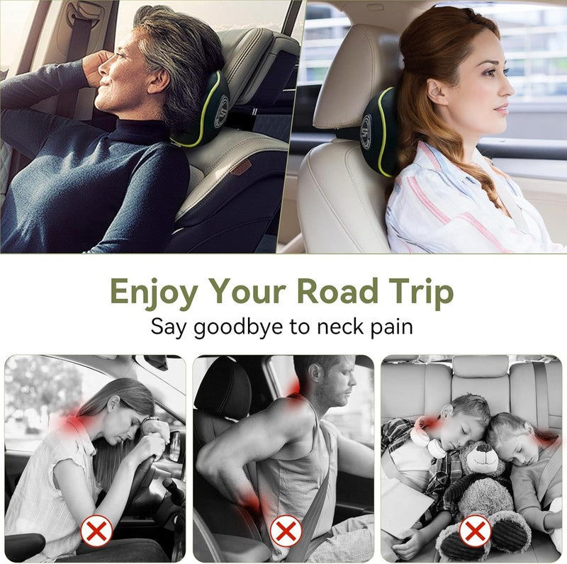Chic Memory Foam Car Neck Pillow 2 Pack w/ Adjustable Strap4