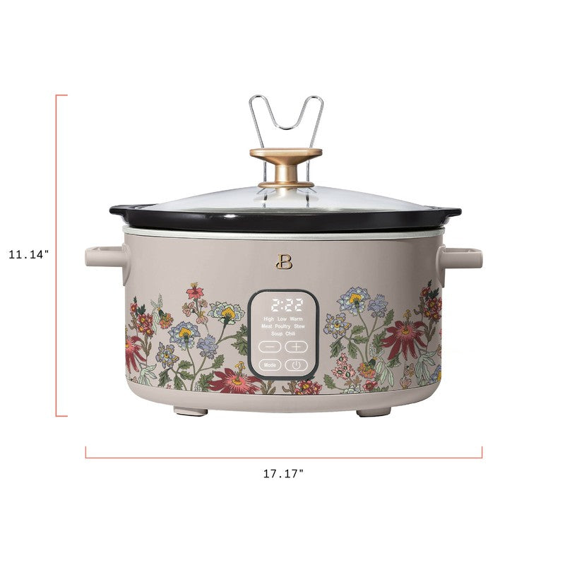 6 Qt Programmable Slow Cooker, Wildflower Porcini Taupe by Drew Barrymore10