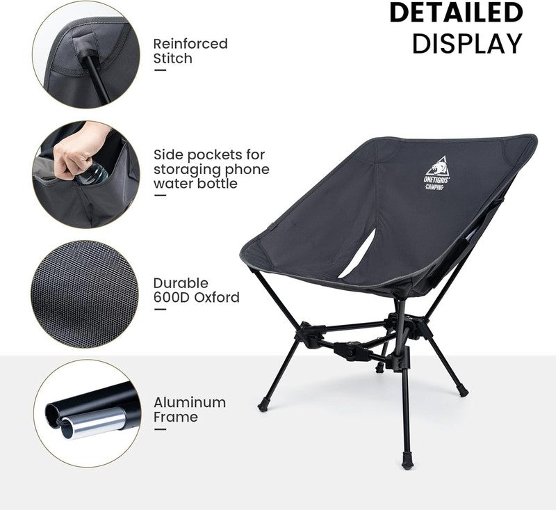Tigerblade Camping Chair, Lightweight Folding Backpacking Hiking Chair, Compact 2