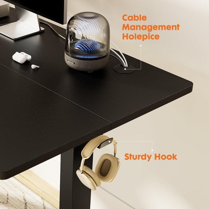 55"×24" Electric Height Adjustable Standing Desk Sit Stand Workstation Black5