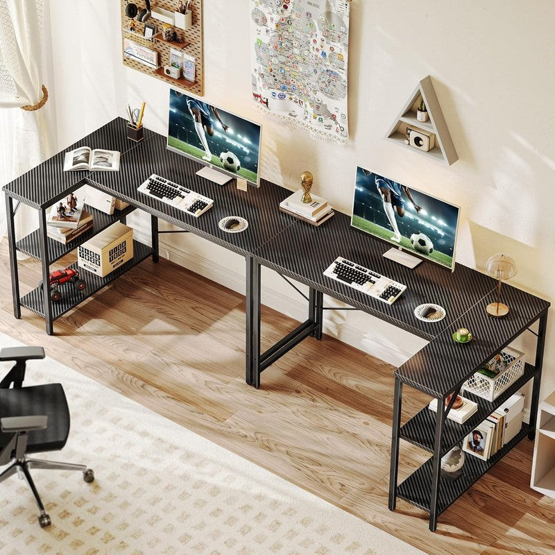 L Shaped Desk, 47 Inch Gaming & Home Office Desk with Reversible Storage Shelves4