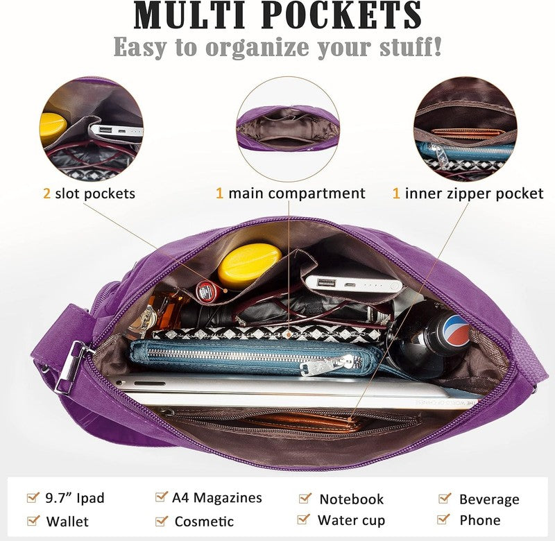 Women Crossbody Bag Waterproof Nylon Lightweight Shoulder Travel Purse Handbag5