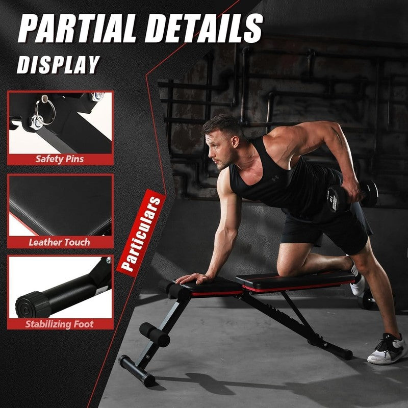 Adjustable Weight Bench 880LB Incline Decline Foldable Home Gym3
