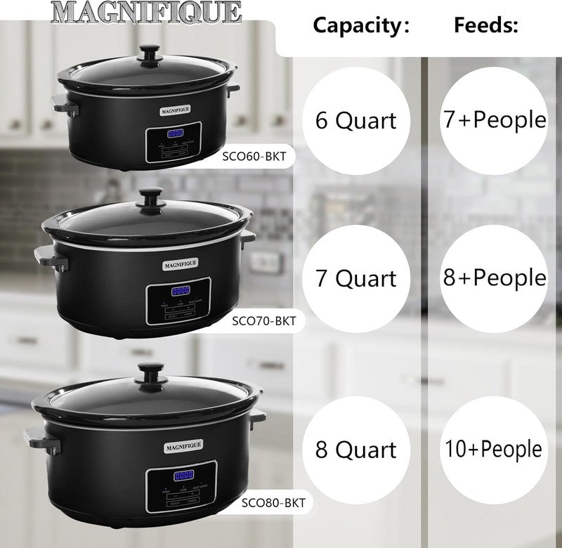 8Qt Programmable Slow Cooker Black Stainless Steel Kitchen Appliance6