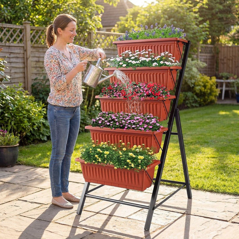 5-Tier Vertical Raised Garden Bed Planter – Freestanding Herb & Flower Box11