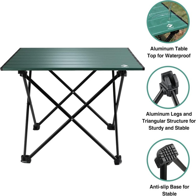 Portable Camping Side Table, Ultralight Aluminum Folding Beach Table with Carry 4
