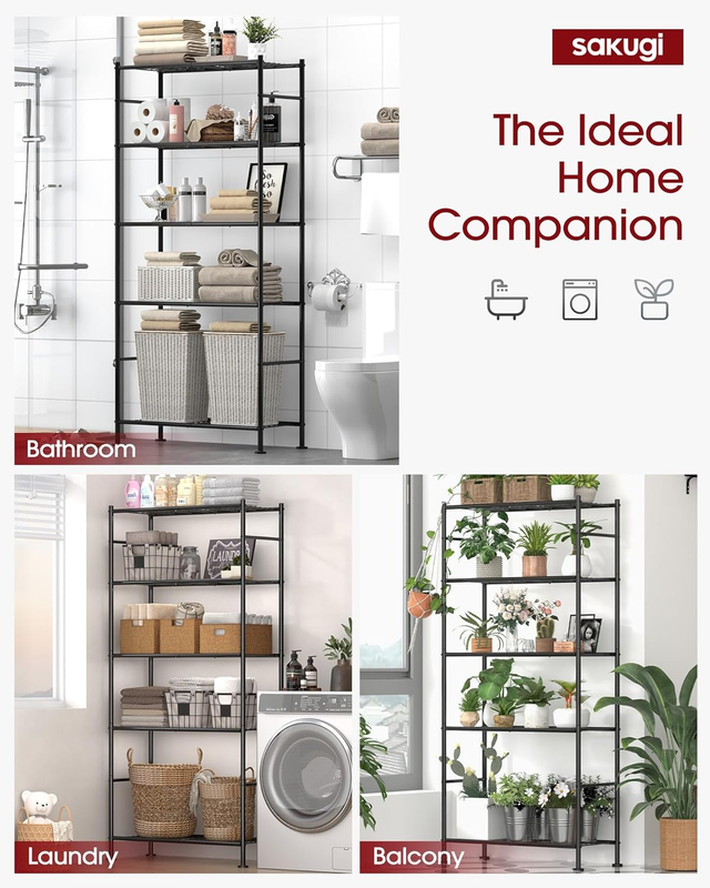 Storage Shelves   5 Tier Shelf Organizer, Heavy Duty Garage Shelving Unit with L3