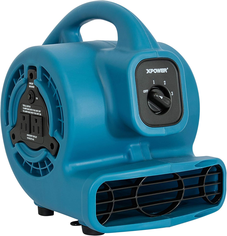 Mini Mighty 138W 600CFM Air Mover Carpet Dryer Floor Fan Blue0