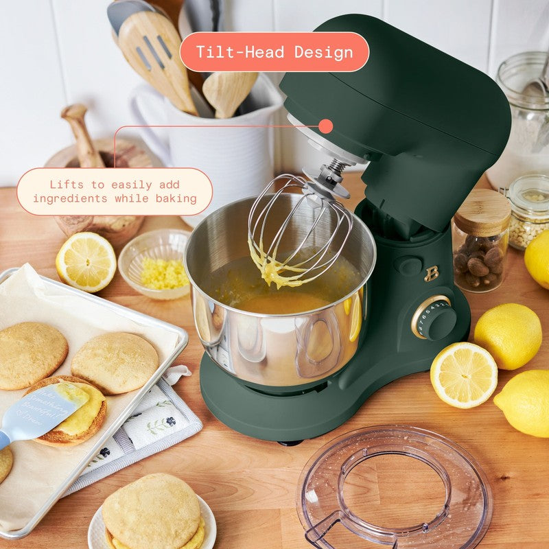 3.5 Qt Stand Mixer Thyme Green w/ Flat Beater Dough Hook & Whisk3