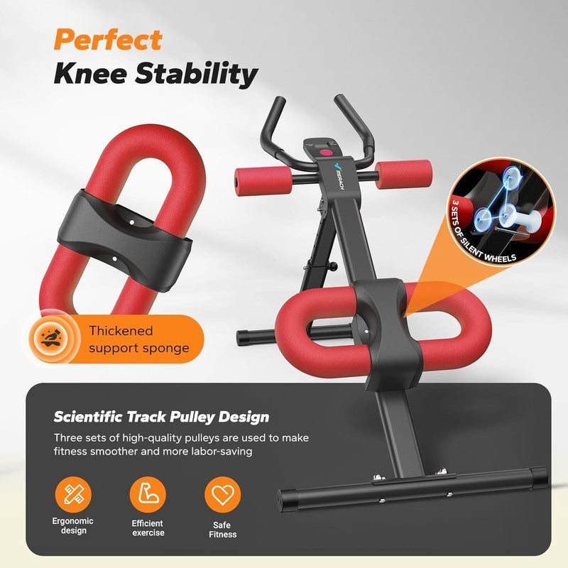 Adjustable Ab Machine for Home Gym, Foldable Ab Trainer with Knee Protection6