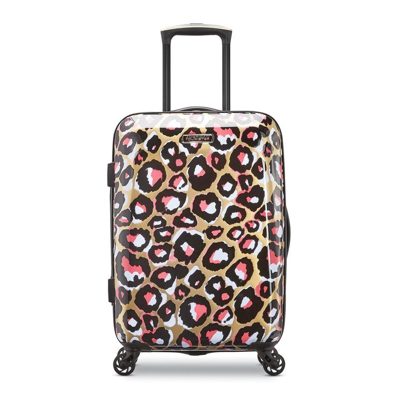 Arabella Hardside Carry on Luggage with Spinner Wheels   Leopard Gold1