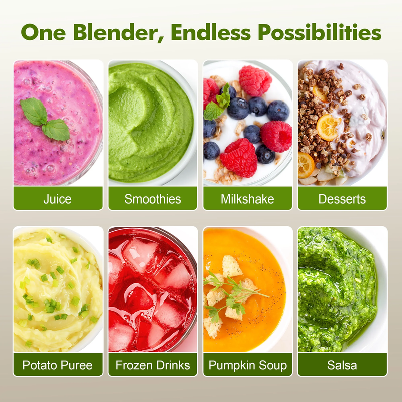 68oz Countertop Blender 1450W 2HP Smoothie Ice Crushing 8 Blade Black6