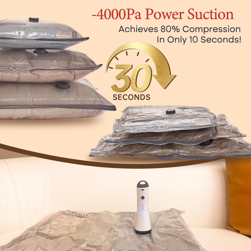 18 Pack Travel Vacuum Bags w/ Rechargeable Air Pump Space Saver3