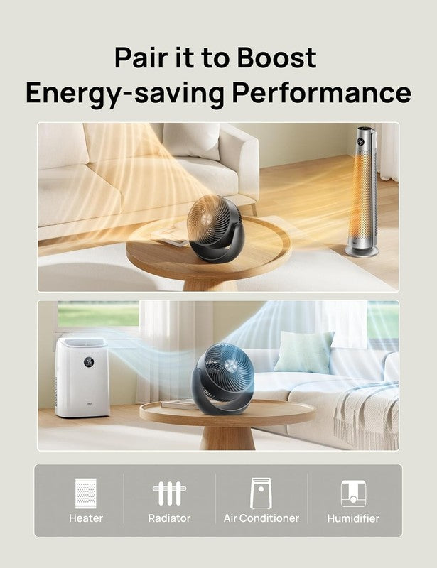 Fan for Bedroom, Table Air Circulator for Whole Room, 11 Inch, 40Ft Strong Airfl6