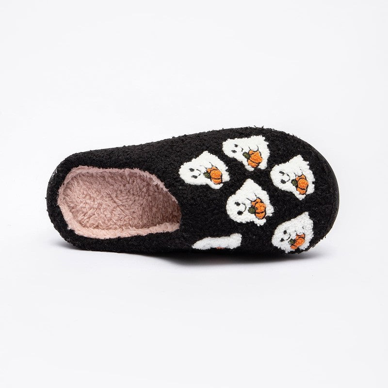Cute Ghost Plush Halloween Slippers Warm Comfy Slip On for Women & Men3
