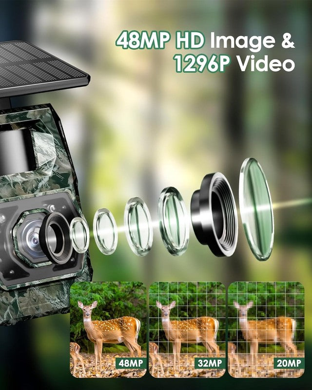 Solar Trail Camera 48MP 30FPS WiFi Night Vision IP66 + 32GB SD Card4