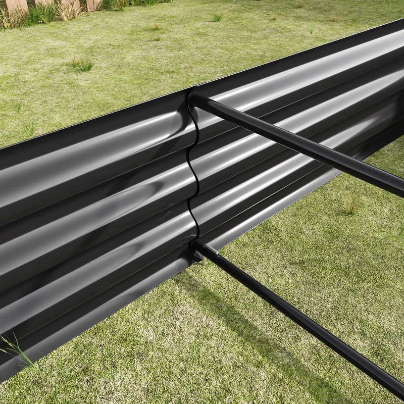 6×3×1Ft Outdoor Metal Raised Garden Bed for Plants,Vegetables,And Flowers,Black5