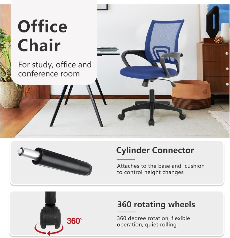 Ergonomic Office Chair  Mid-Back Swivel Desk Chair Adjustable Height5