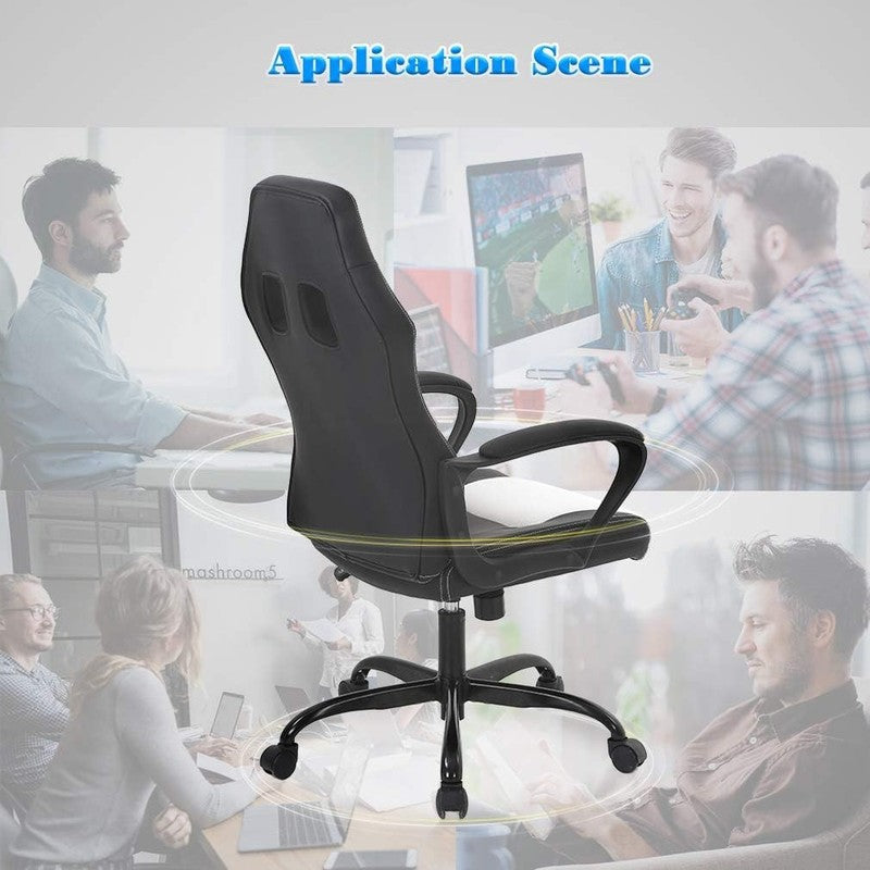 Ergonomic White Gaming Chair with Lumbar Support for Home & Office Use6