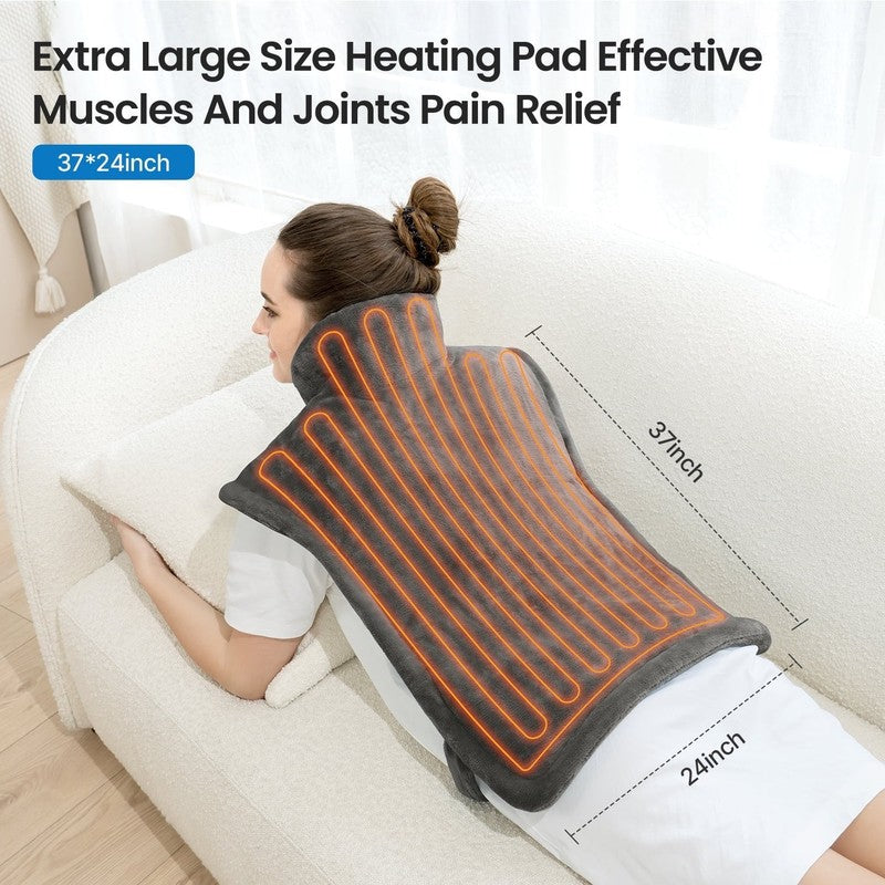 "24X37" Shoulder Heating Pad for Back Pain Relief, Electric Large Heating Pad fo8