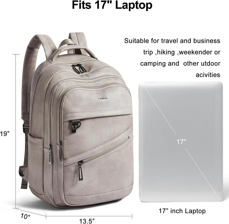 43L Backpack for Women Men - Vegan Leather Backpack Purse Travel Carry-On Bag Co2
