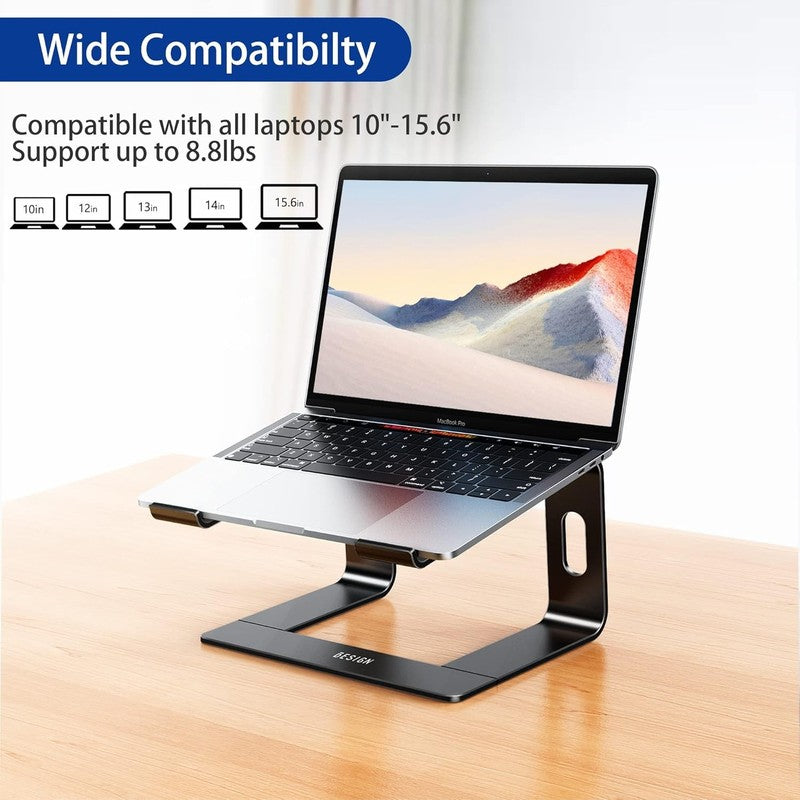 Aluminum Laptop Stand Ergonomic Detachable Riser Holder for 10 15.6" Black2
