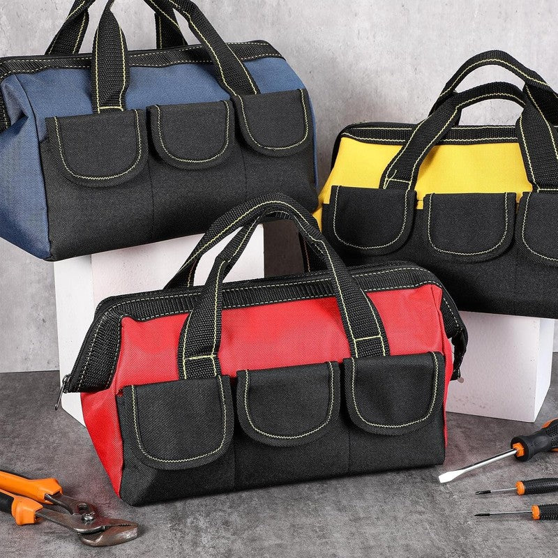 3 Pack Tool Bag 16" Waterproof Hard Bottom Heavy Duty Electrician Tote5