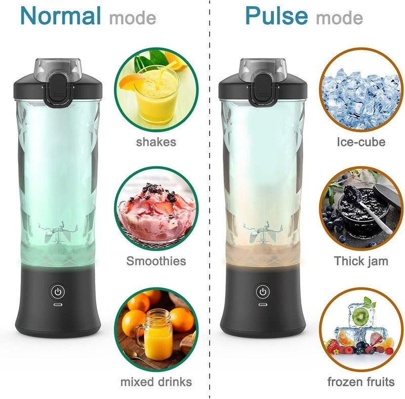 Portable Blender 20Oz Cordless Personal Blender w/ 6 Blades for Shakes & Travel3