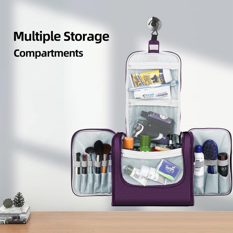 Buruis Extra Large Hanging Toiletry Bag Travel Dopp Kit Water-Resistant Purple1