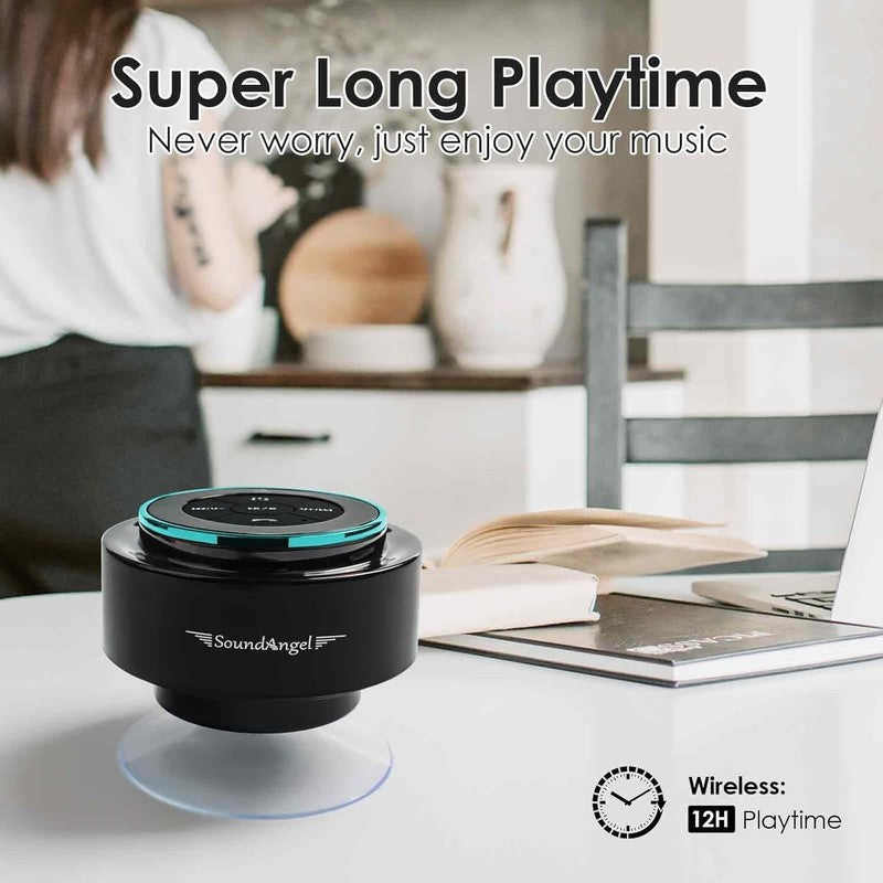 Soundangel Mate Shower Speaker, IPX7, Suction Cup, 12H Play, Rich Bass, Gift3