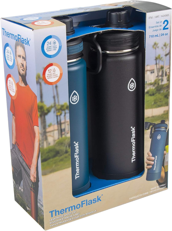 Bottle with Spout Lid   Stainless Steel Water Bottles with Double Wall Insulatio1