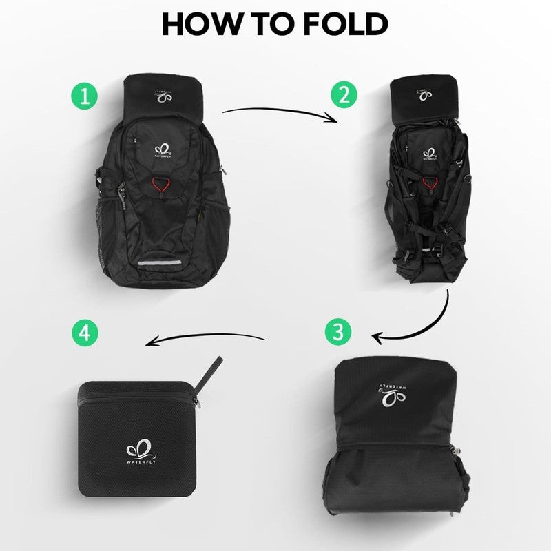 Unisex 30L Small Foldable Packable Travel Hiking Nylon Backpacks Daypack,Black4