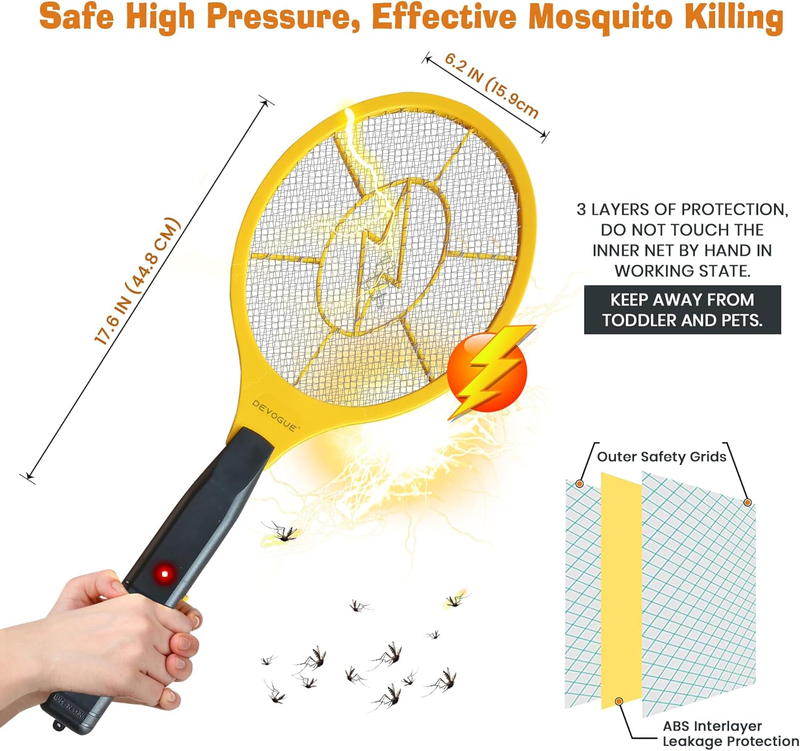 Electric Fly Swatter Bug Zapper – Battery Powered Flies & Mosquito Killer Racket1