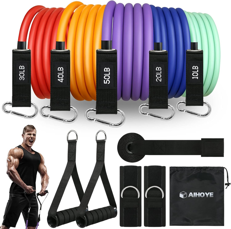 Resistance Bands w/ Handles Door Anchor Stretch Bands Home Gym Workout10