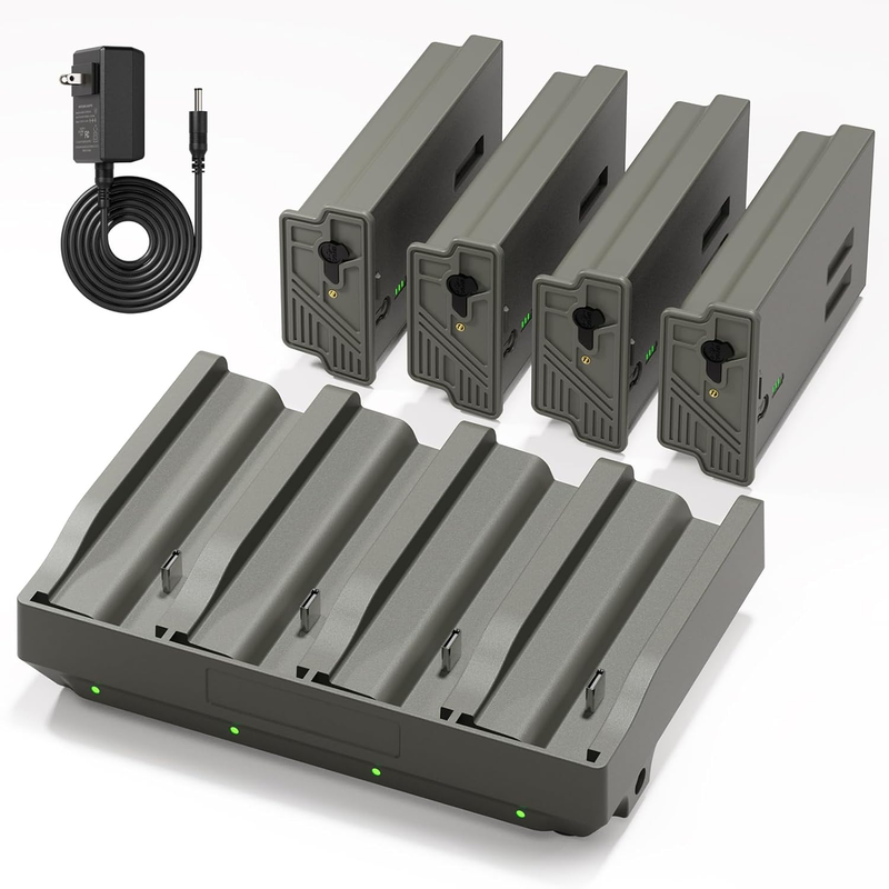 4 Pack Reveal Rechargeable Batteries + 4 Port Charger Trail Cameras X Pro Ultra6