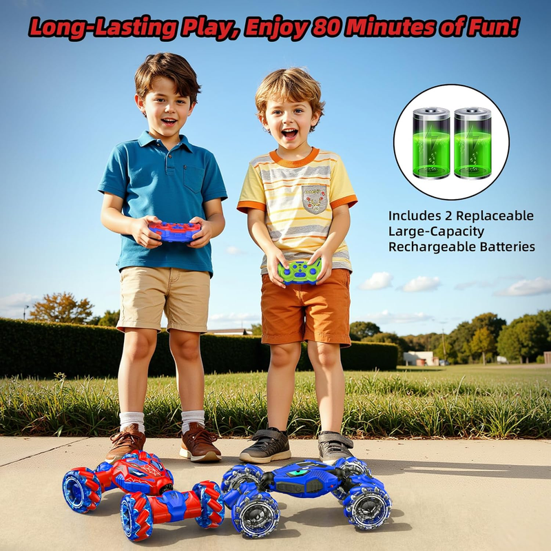 RC Stunt Car 4WD Gesture Control 360° Double Sided Lights Music Spray Toy7