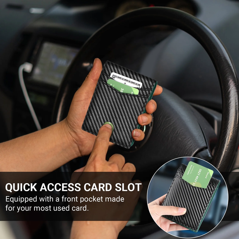 Men's Slim Leather RFID Blocking Bifold Wallet 2 ID Windows Holds 15 Cards4
