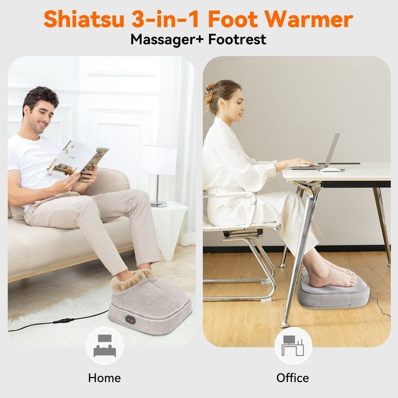 3 in 1 Shiatsu Foot Warmer Back Kneading Massager Pain Relief Gift3
