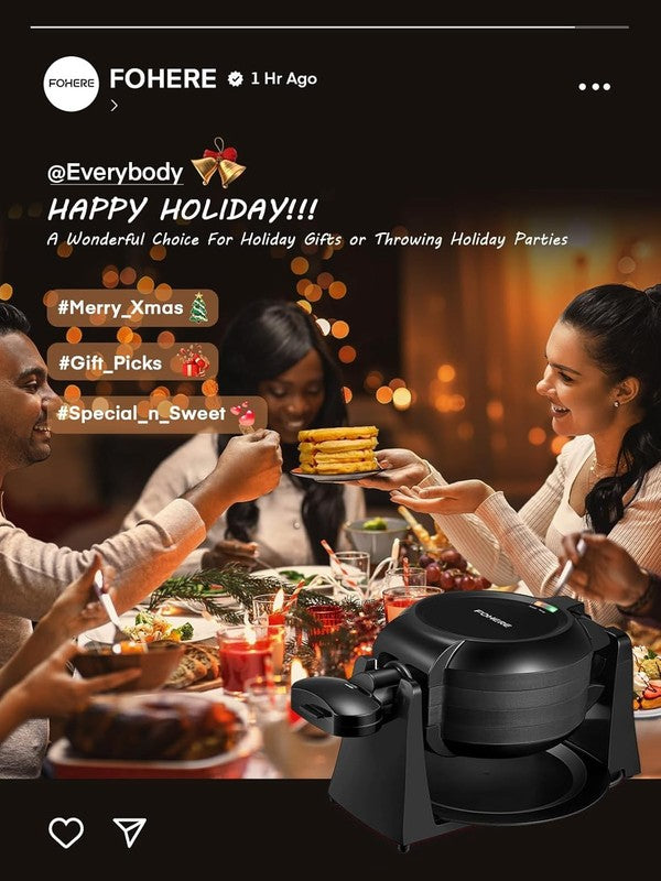 Double Belgian Waffle Maker 1400W Flip Iron Nonstick 8 Slice Black1